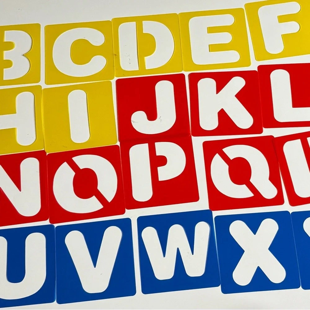Vibrant Alphabet Stencil Set